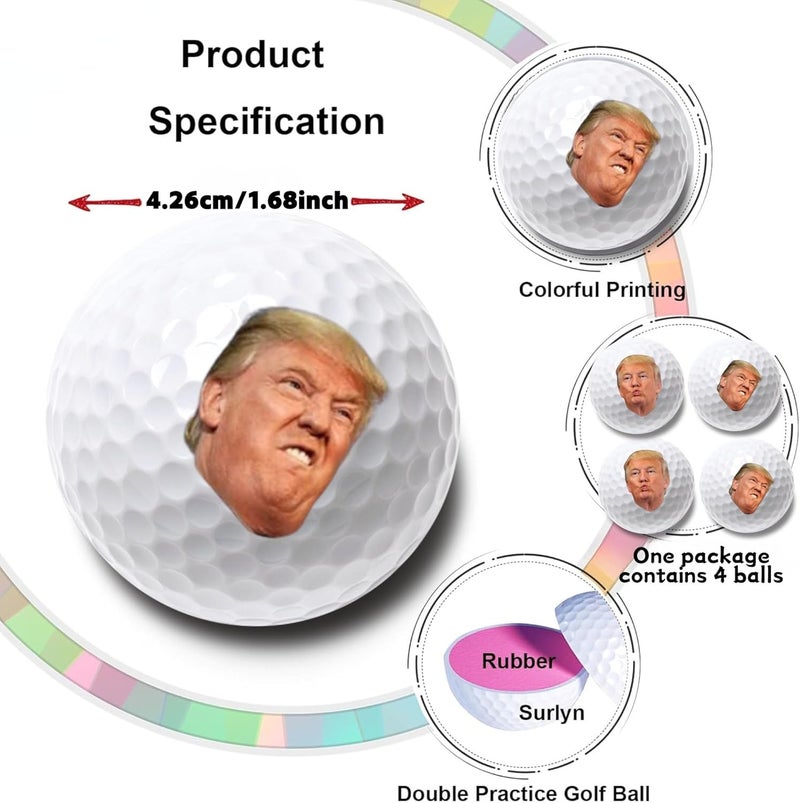 botogift 4 Pcs Funny Golf Balls for Birthday, Father’s Day Christmas Novelty Golfer Gift for Dad Coworkers Golfers Golf Lovers - Image 4
